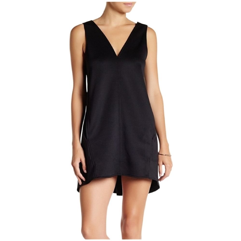 ONIA "Liz" V-Neck Mini Dress, Size Large, Black